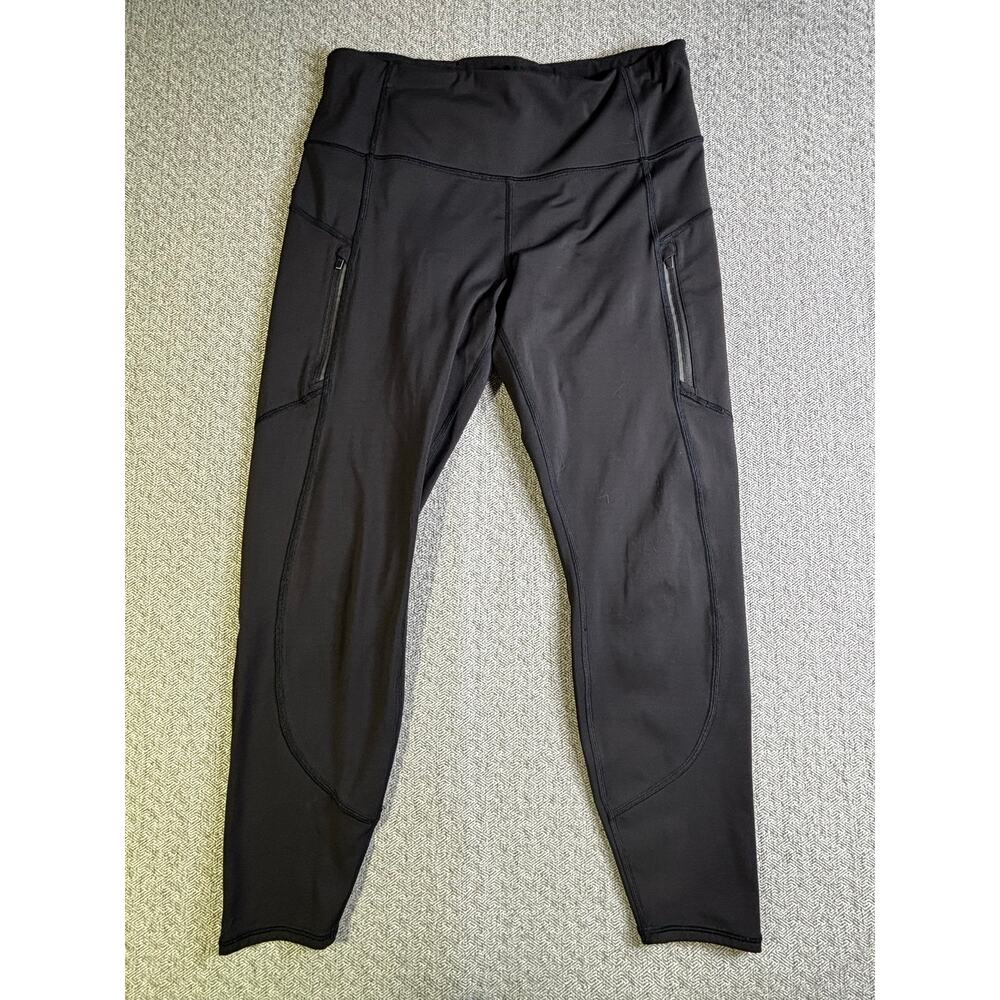 Athleta Ranier Leggings Sz L 7/8 Ankle Length Black Legging Pocket - Picture 3 of 10